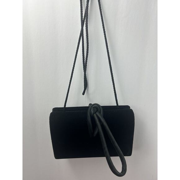 Valerie Stevens Small‎ Black Evening Velvet Mini Bag Purse Whimsigoth Goth - Picture 1 of 9